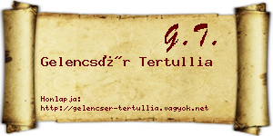 Gelencsér Tertullia névjegykártya